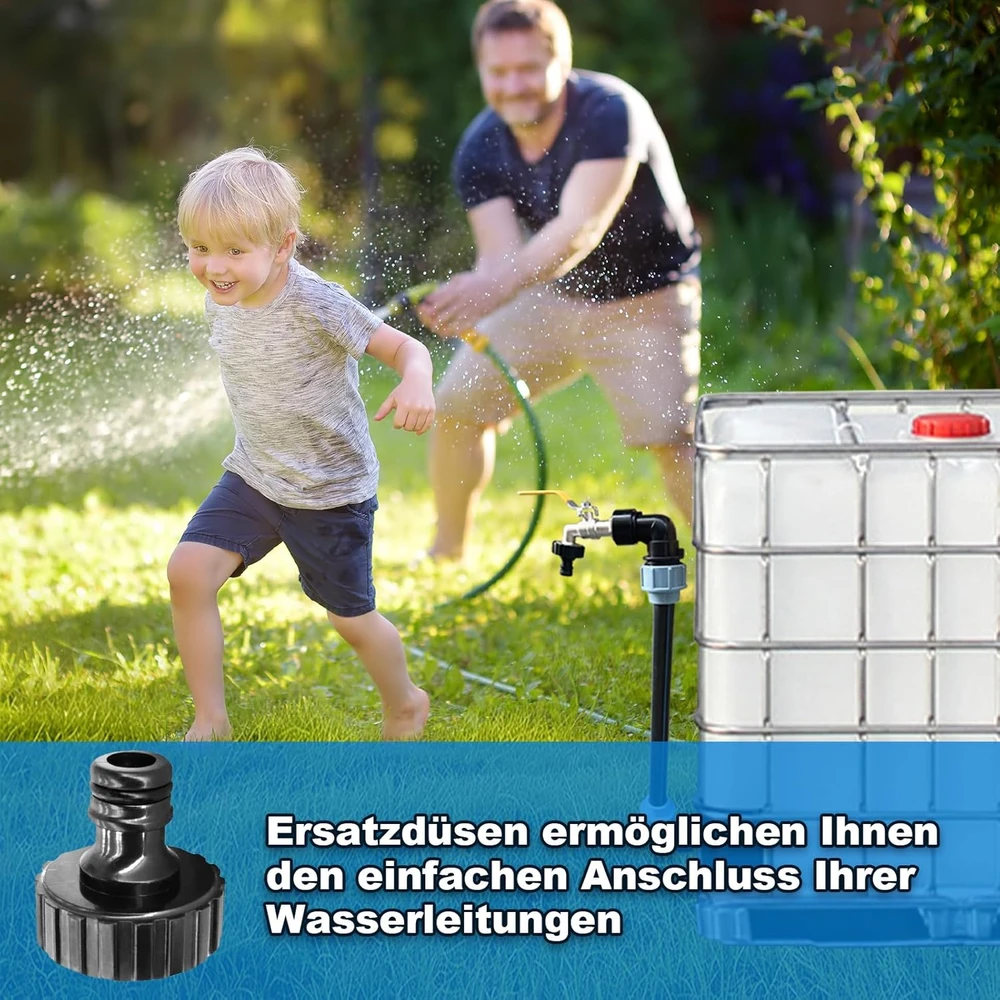 IBC vandens talpos kranas 3/4 colio S60x6, žąsies kaklo formos, žalvaris ir PE, adapteris