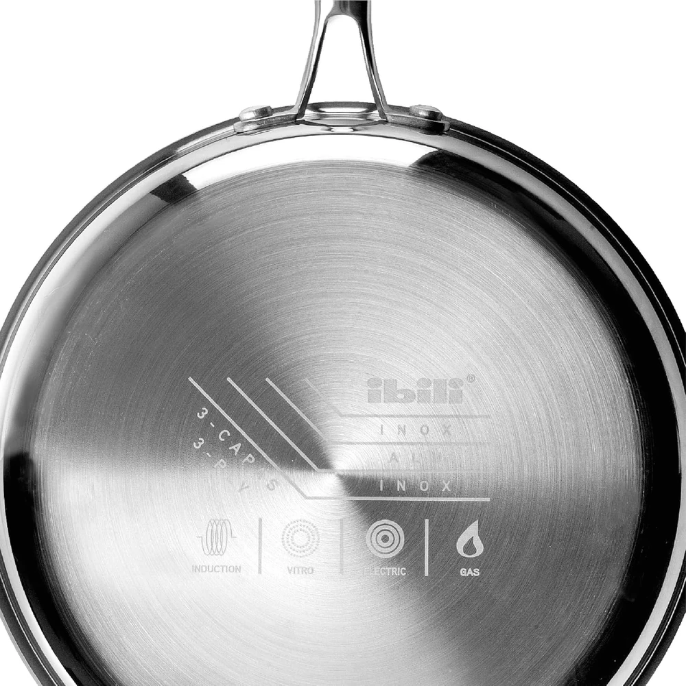 IBILI trijų sluoksnių nerūdijančio plieno keptuvė be dangos, 28 cm, Triply Natural 652928