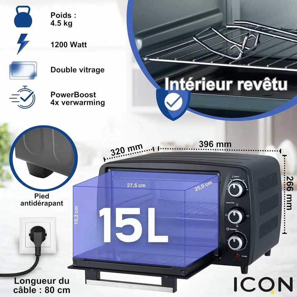 Elektrinė krosnelė ICQN Compact mini orkaitė