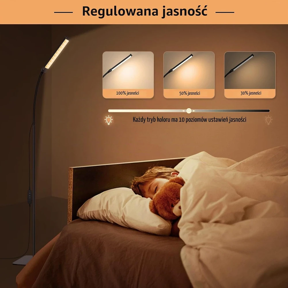iFalarila LED grindų lempa 10 W, 120 LED, reguliuojama spalvinė temperatūra TBL724-BK