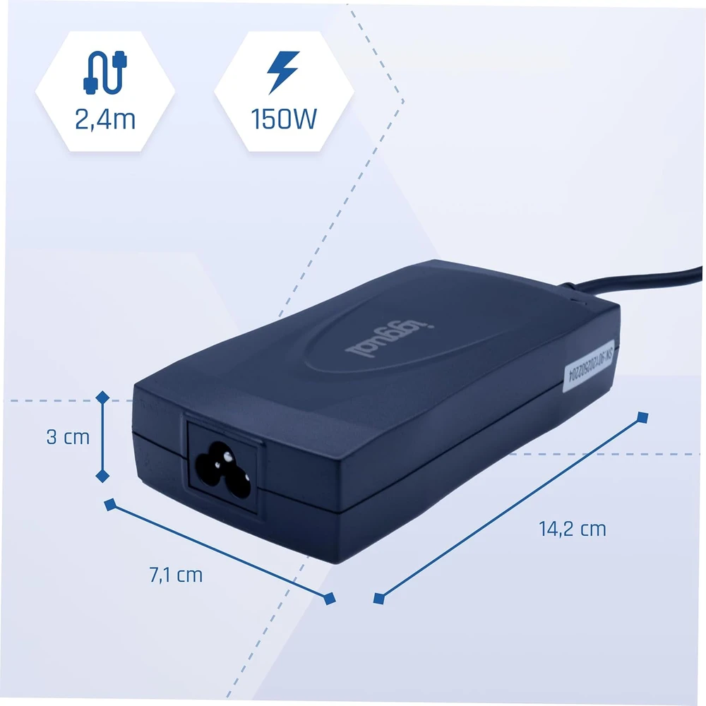 Iggual universalus nešiojamųjų kompiuterių kroviklis 120 W, 5 keičiamos DC jungtys, CUA-5T-120 W