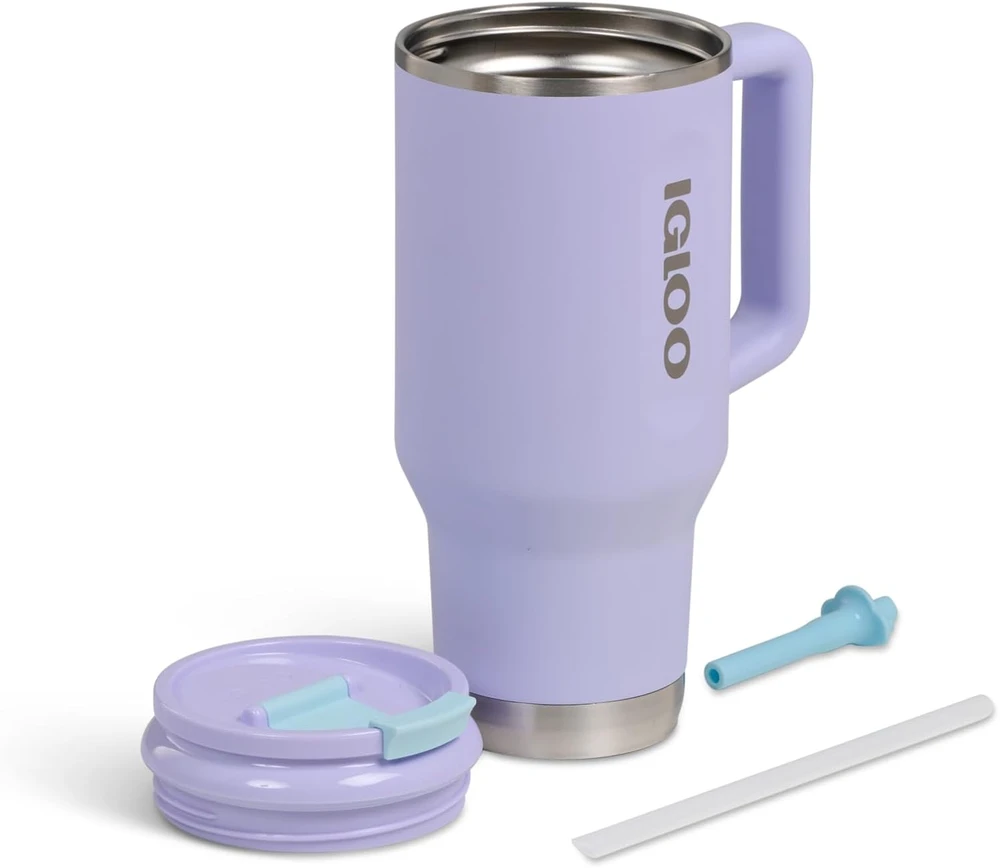 Igloo termopuodelis 900 ml iš nerūdijančiojo plieno su šiaudeliu, 00071403