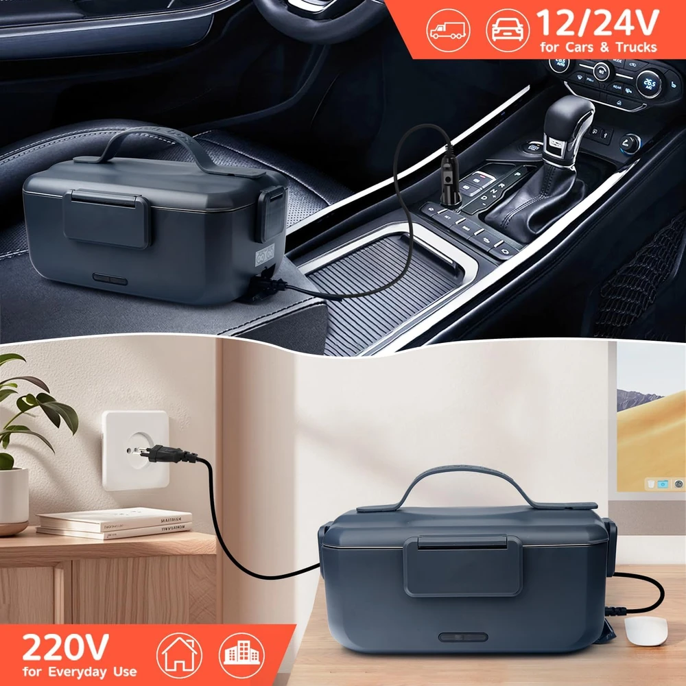 ihakkason elektrinė šildoma pietų dėžutė 90 W, 2 l, 12 V/24 V/220 V