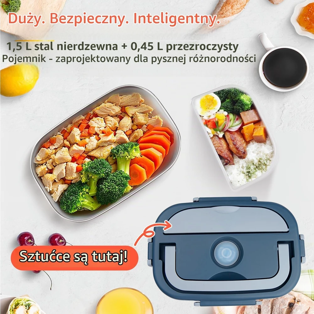 ihakkason elektrinis pietų dėžutės šildytuvas 65 W, 1,5 l, 12 V/24 V/220 V