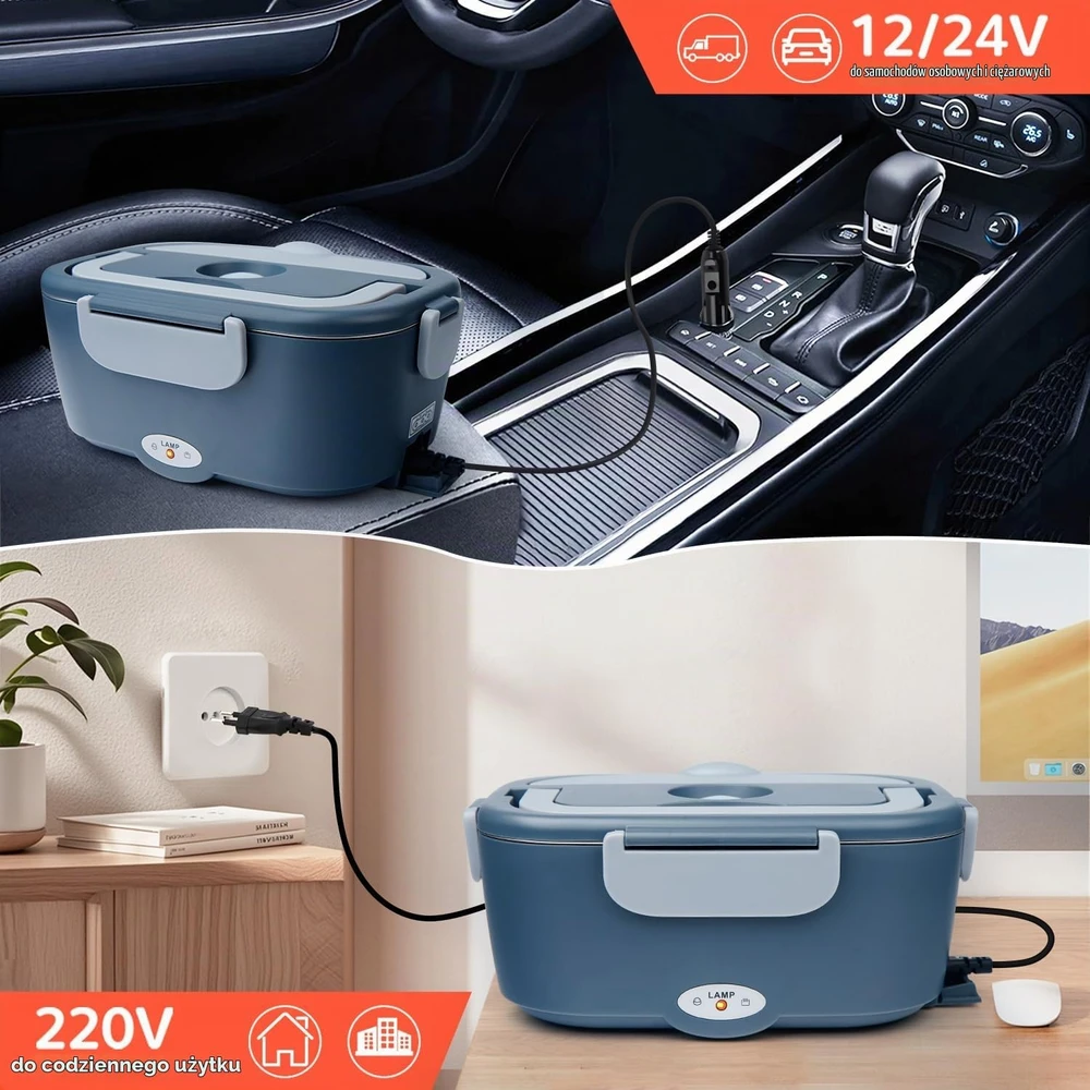 ihakkason elektrinis pietų dėžutės šildytuvas 65 W, 1,5 l, 12 V/24 V/220 V