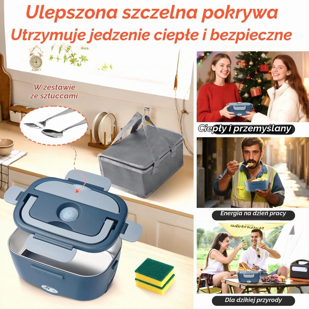 ihakkason elektrinis pietų dėžutės šildytuvas 65 W, 1,5 l, 12 V/24 V/220 V