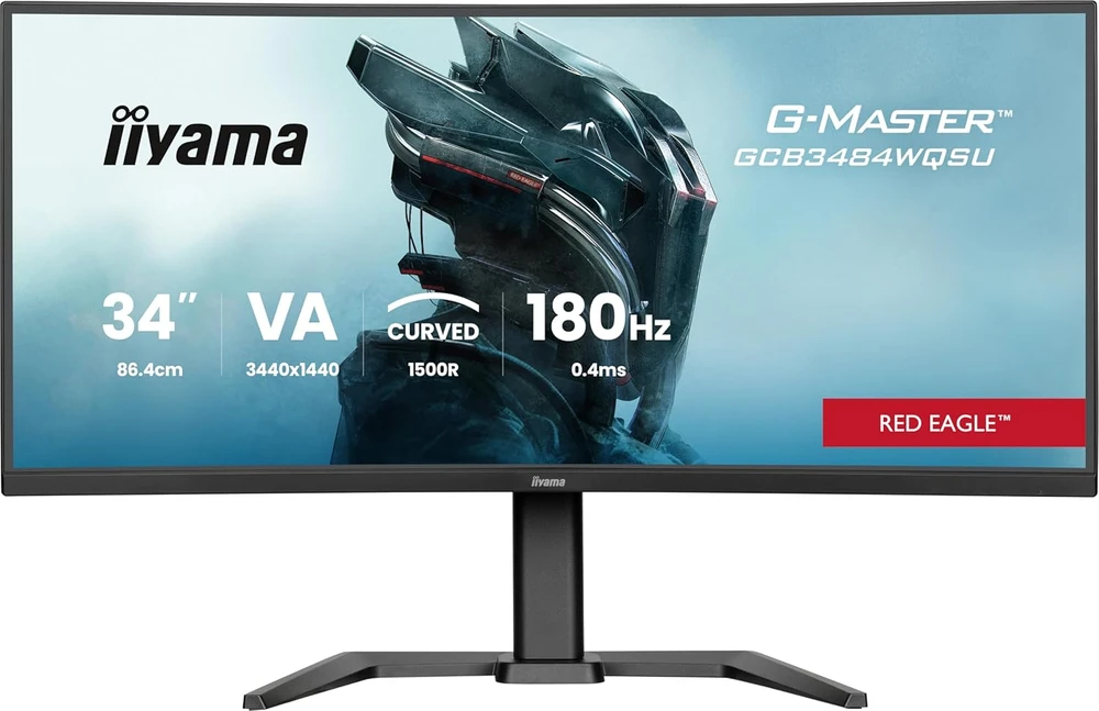 Monitorius „iiyama G-Master GCB3484WQSU-B1 Raudona Eagle“ – 180 Hz | UWQHD | 34 colių | VA | 0,4 ms