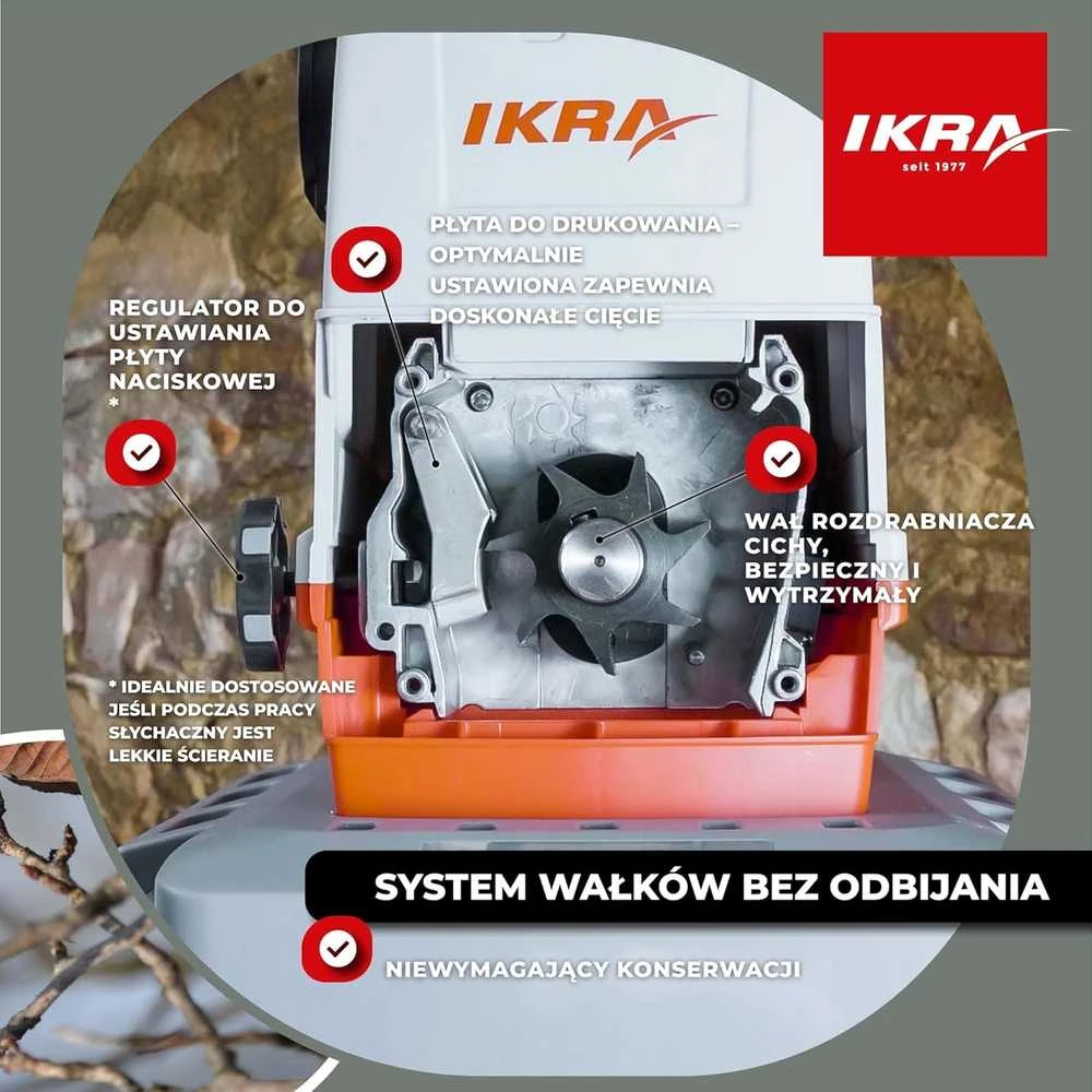 IKRA sodo šakų smulkintuvas elektrinis 3000 W iki 44 mm ILH 3000 A