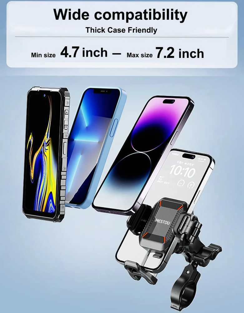 iMESTOU antivibracinis telefono laikiklis dviračiui ir motociklui, 2.5 cm kamuolys, M33