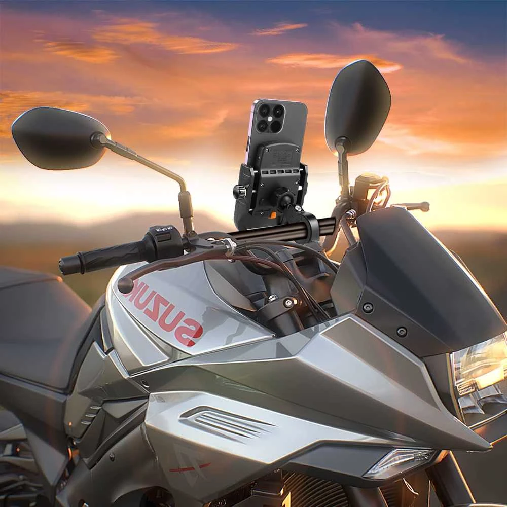 iMESTOU laikiklis motociklui, QC3.0, 15 W, USB-C, M9S modelis