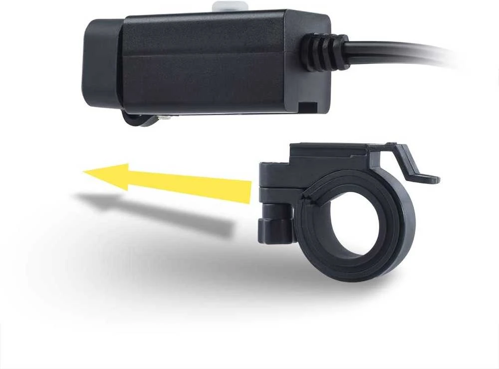 iMESTOU motociklinė USB įkrovimo stotelė, 2 x USB, 5 V 2.1 A, atspari vandeniui, su jungikliu, ck02