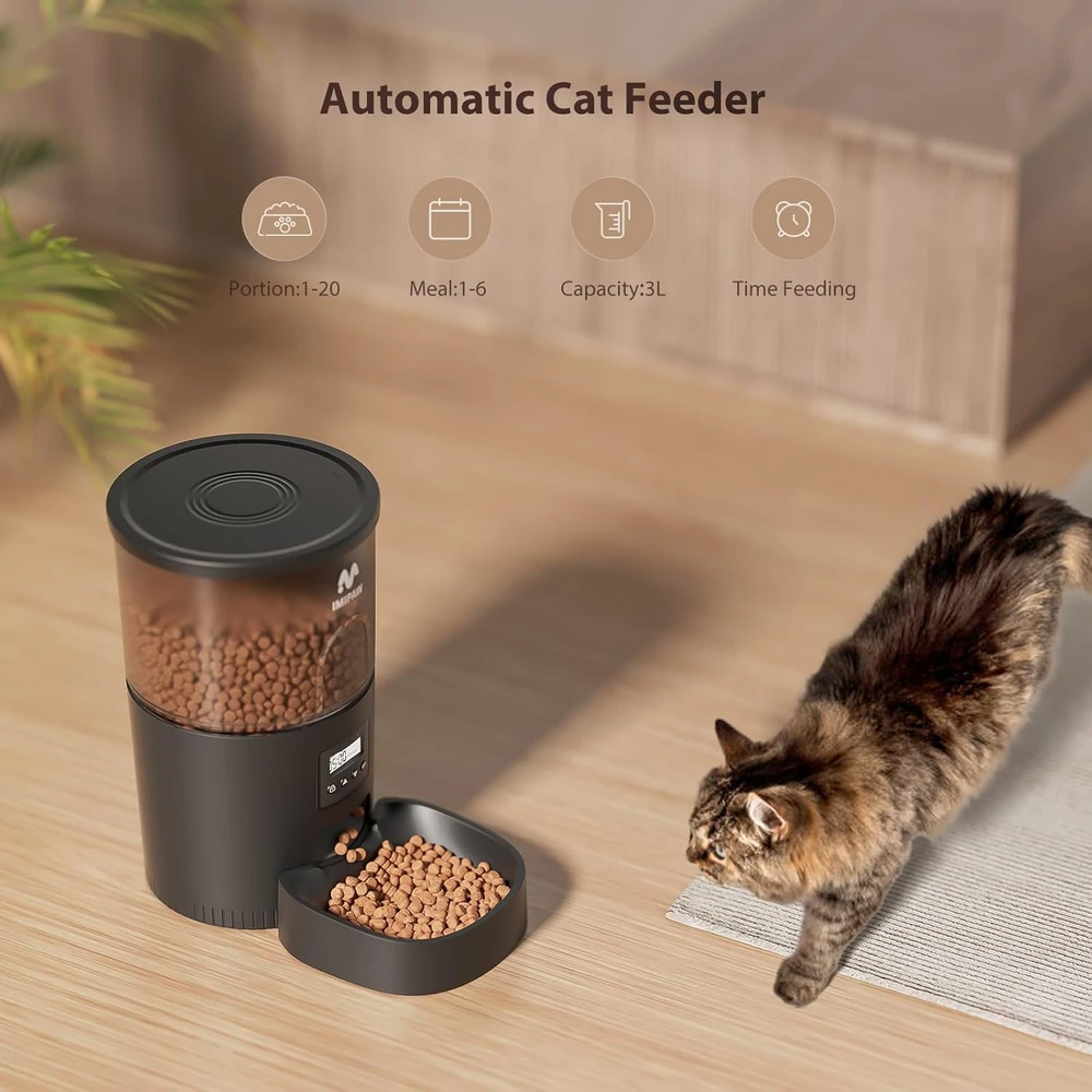 IMIPAW automatinis 2-in-1 pašaras ir vandens fontanas katėms, programuojamas, 3 l talpa, IP-W03K