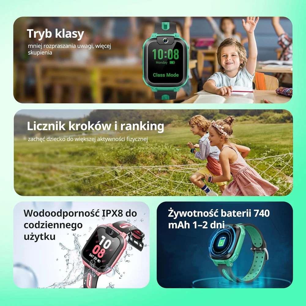 imoo vaikų išmanusis laikrodis su GPS, 4G, IPX8 atsparumu vandeniui ir vaizdo skambučiais Watch Phone Z1