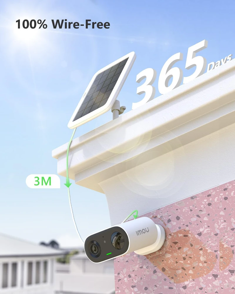 Imou išorinė stebėjimo kamera su WiFi ir saulės moduliu, 2K, naktinis spalvotas vaizdas, IP65, IPC-TB3FP-3T0WE/FSP12-TYPEC