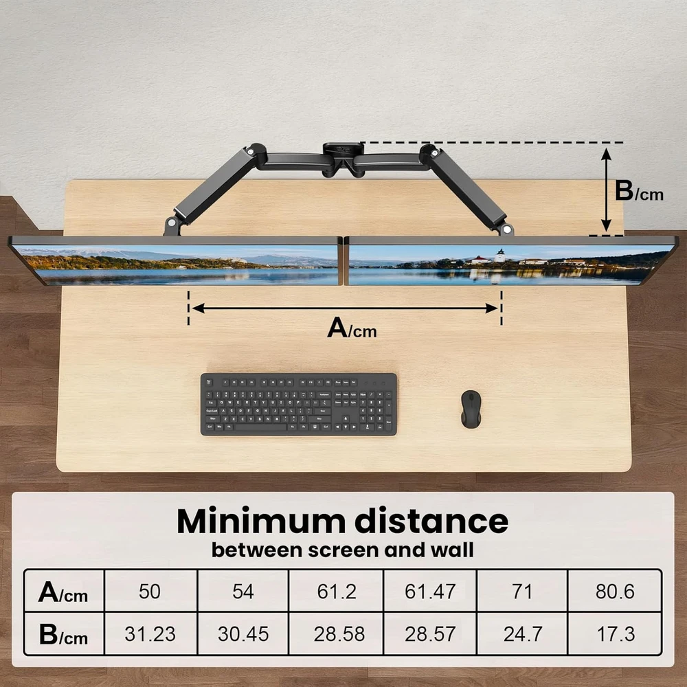 IMtKotW dvigubas sieninis monitorių laikiklis 17–32 col., iki 9kg, VESA 75 × 75/100 × 100, 32144