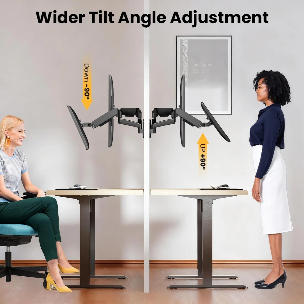 IMtKotW dvigubas sieninis monitorių laikiklis 17–32 col., iki 9kg, VESA 75 × 75/100 × 100, 32144