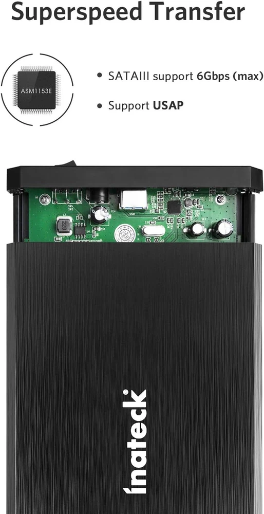 Inateck išorinis HDD dėklas 2.5/3.5 col. SATA, USB 3.0 su UASP FE3001