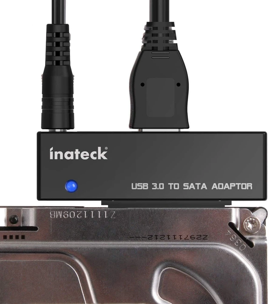 Inateck USB 3.0 į SATA adapteris 2.5 ir 3.5 colių HDD bei SSD diskams su 12 V 2 A maitinimu UA1001