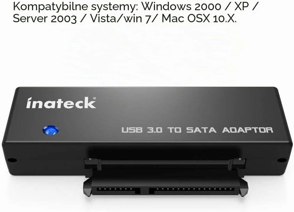 Inateck USB 3.0 į SATA adapteris 2.5 ir 3.5 colių HDD bei SSD diskams su 12 V 2 A maitinimu UA1001
