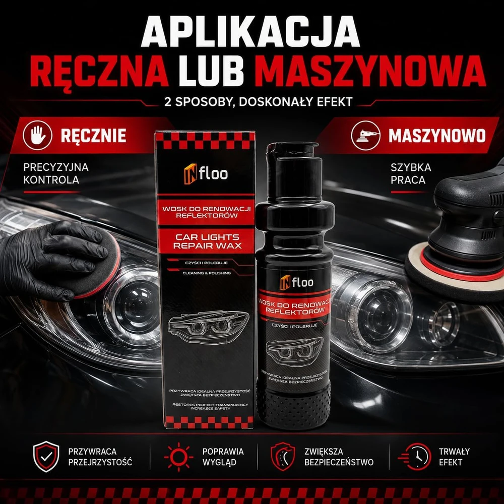 INfloo automobilių žibintų atnaujinimo vaškas 100 g su UV apsauga INF-WAX-100