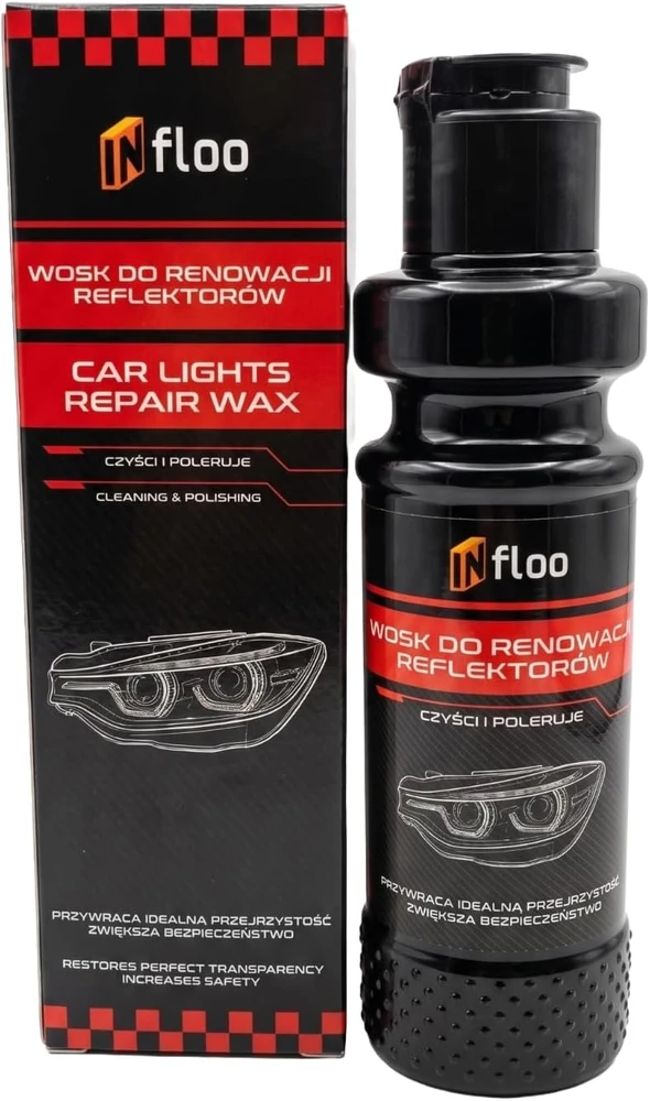 INfloo automobilių žibintų atnaujinimo vaškas 100 g su UV apsauga INF-WAX-100