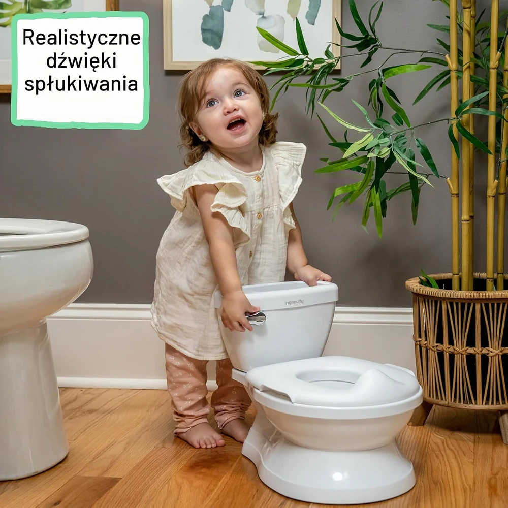 Ingenuity vaikiškas naktipuodis My Size Potty Pro su nuleidimo garsu ir nuimamu dubeniu