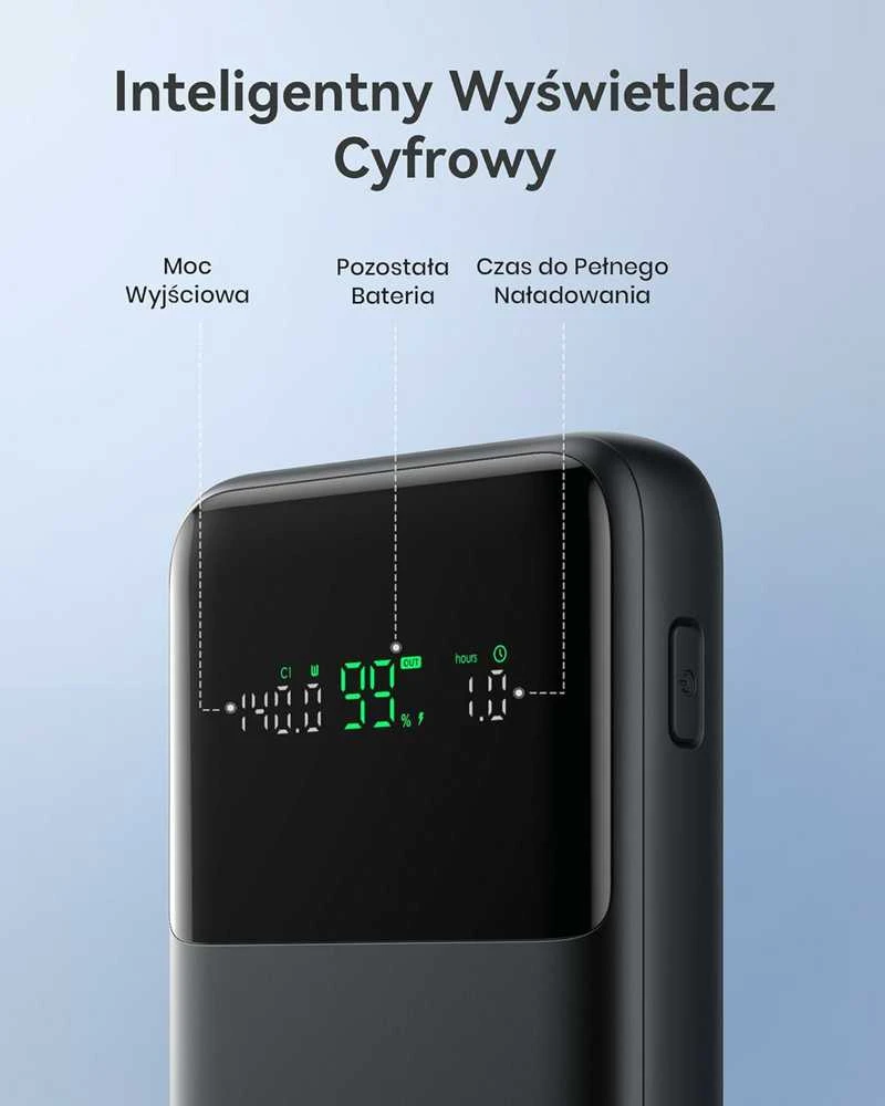 INIU 25000mAh 140W nešiojamas maitinimo bankas su 2x USB-C ir USB-A, juodas