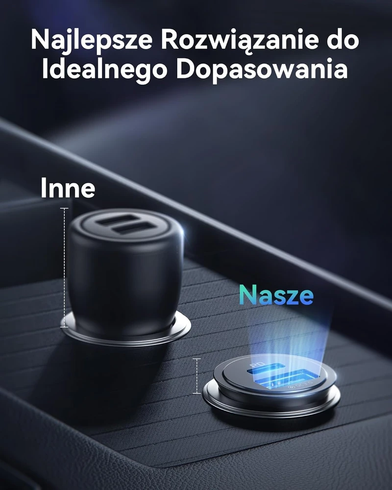 INIU automobilinis kroviklis 60 W, USB-C ir USB-A, PD 3.0, greitasis įkrovimas, metalinis, CI-710