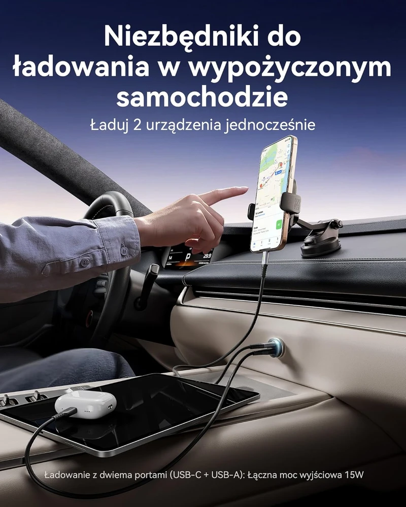 INIU automobilinis kroviklis 60 W, USB-C ir USB-A, PD 3.0, greitasis įkrovimas, metalinis, CI-710