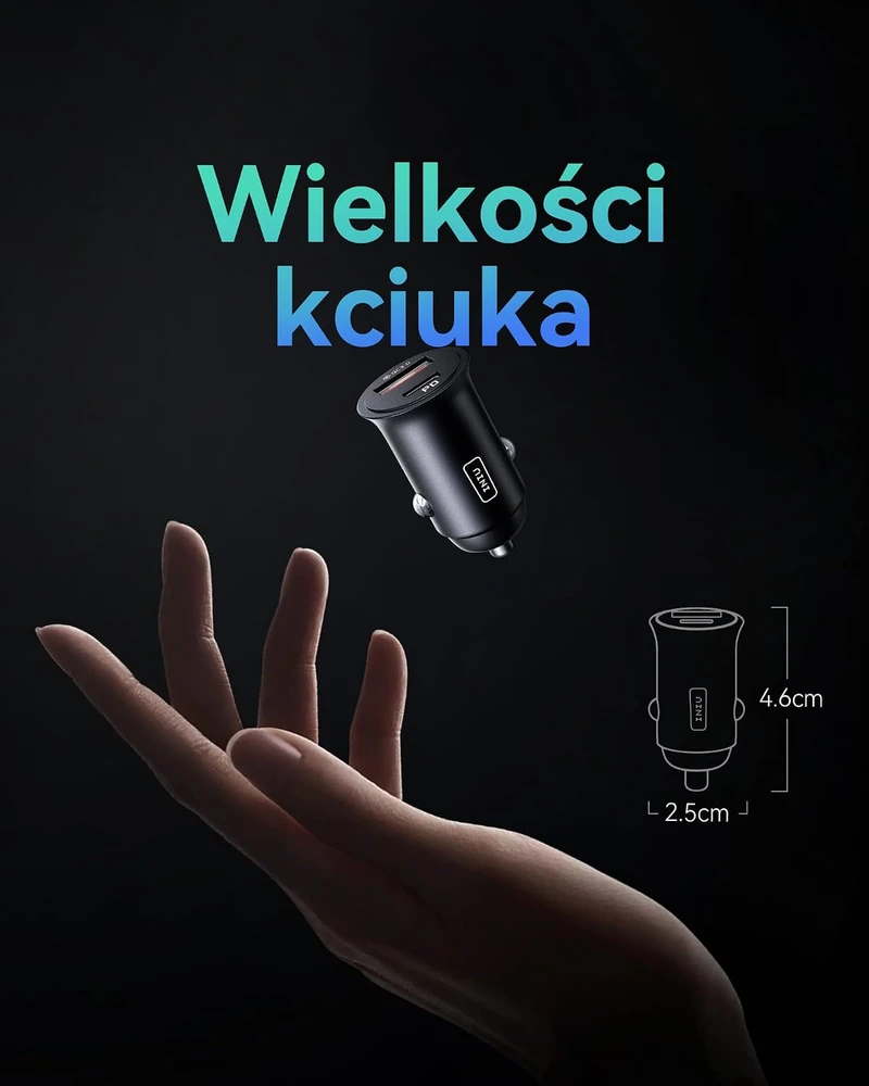 INIU automobilinis kroviklis 60 W, USB-C ir USB-A, PD 3.0, greitasis įkrovimas, metalinis, CI-710
