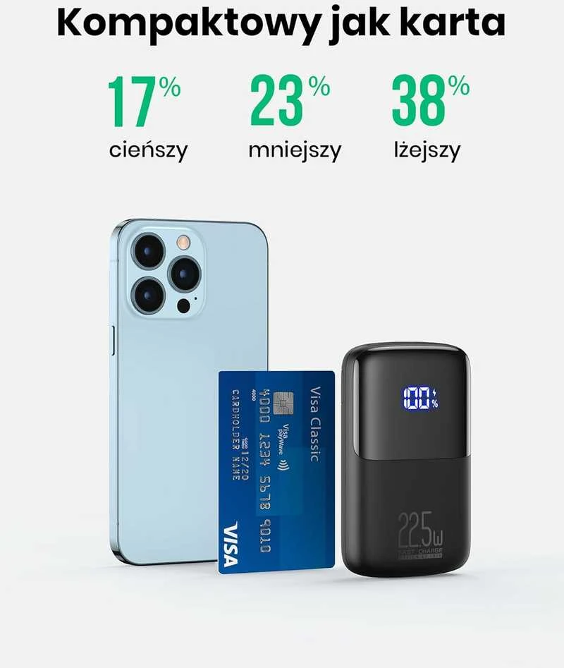 INIU BI-B61 mini 10000 mAh power bank, 22.5 W PD3.0 QC4.0, USB-C įkroviklis