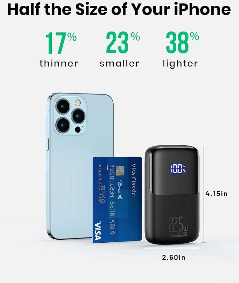 INIU BI-B61 mini 10000 mAh power bank, 22.5 W PD3.0 QC4.0, USB-C įkroviklis