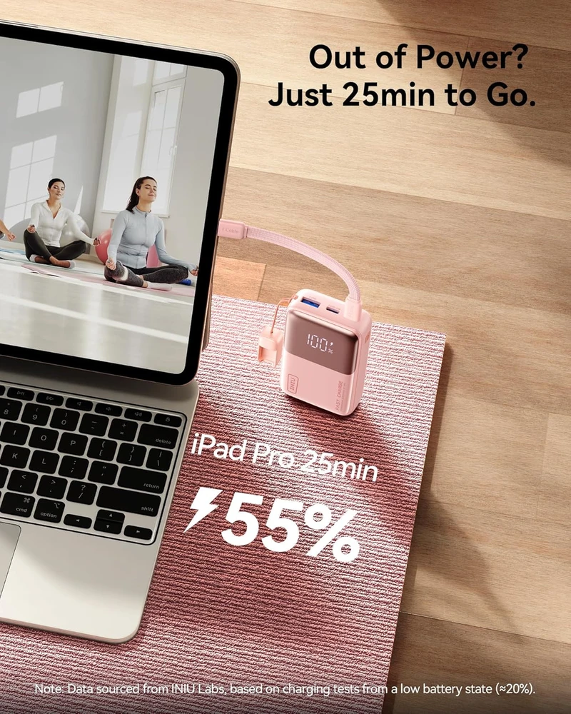 INIU išorinis akumuliatorius 10000 mAh, 45 W, USB-C įėjimas / išėjimas, greitasis įkrovimas, P50
