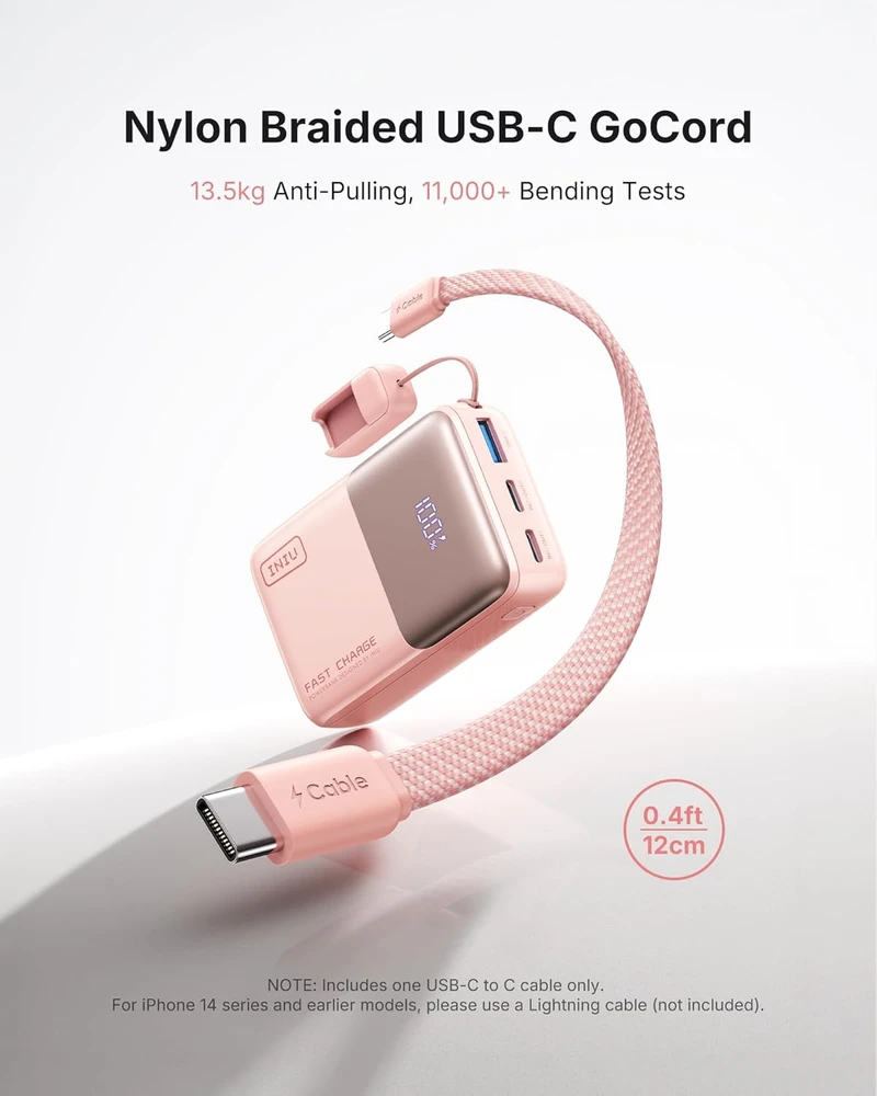INIU išorinis akumuliatorius 10000 mAh, 45 W, USB-C, greitasis įkrovimas, P50