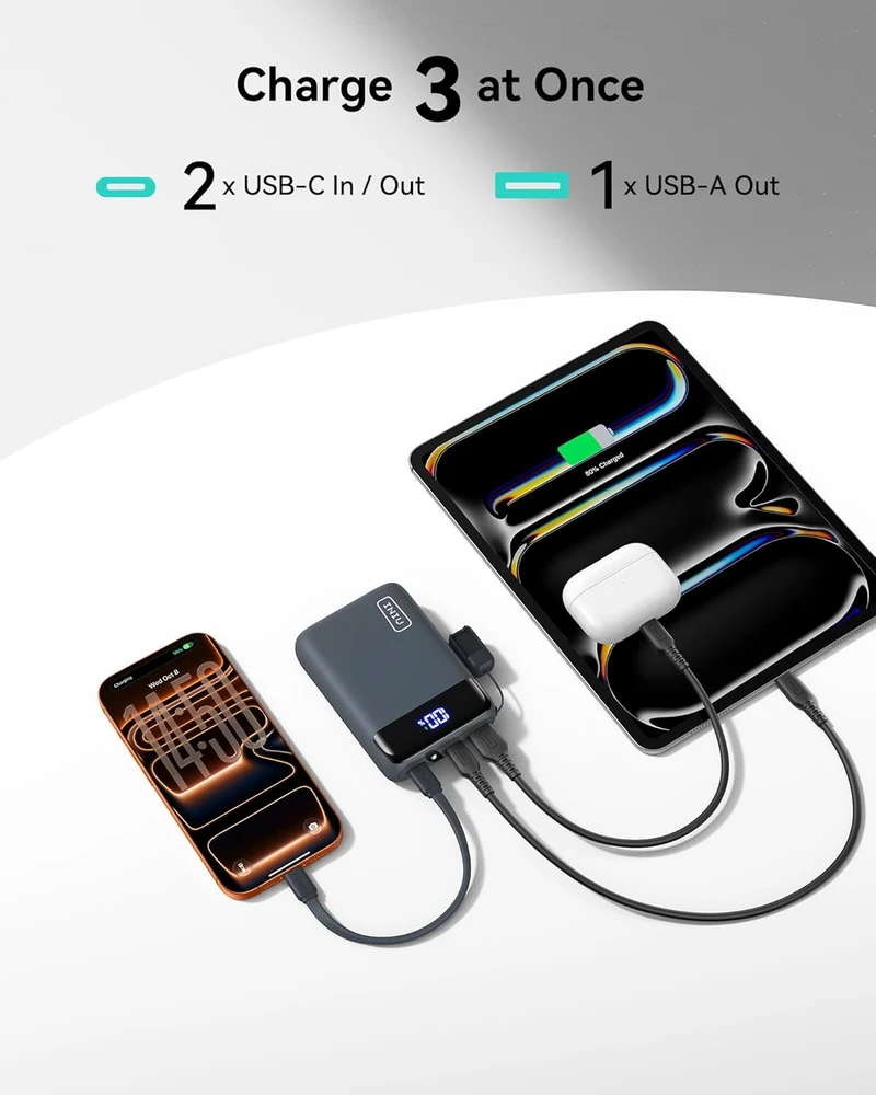 INIU išorinis akumuliatorius 20000 mAh, 22,5 W, USB-C/USB-A, PD3.0, QC4.0, P51