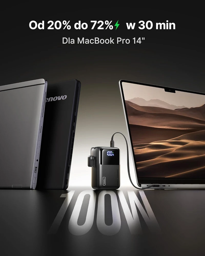 INIU išorinis akumuliatorius 25000 mAh 100 W USB-C PD greitasis įkrovimas, P63