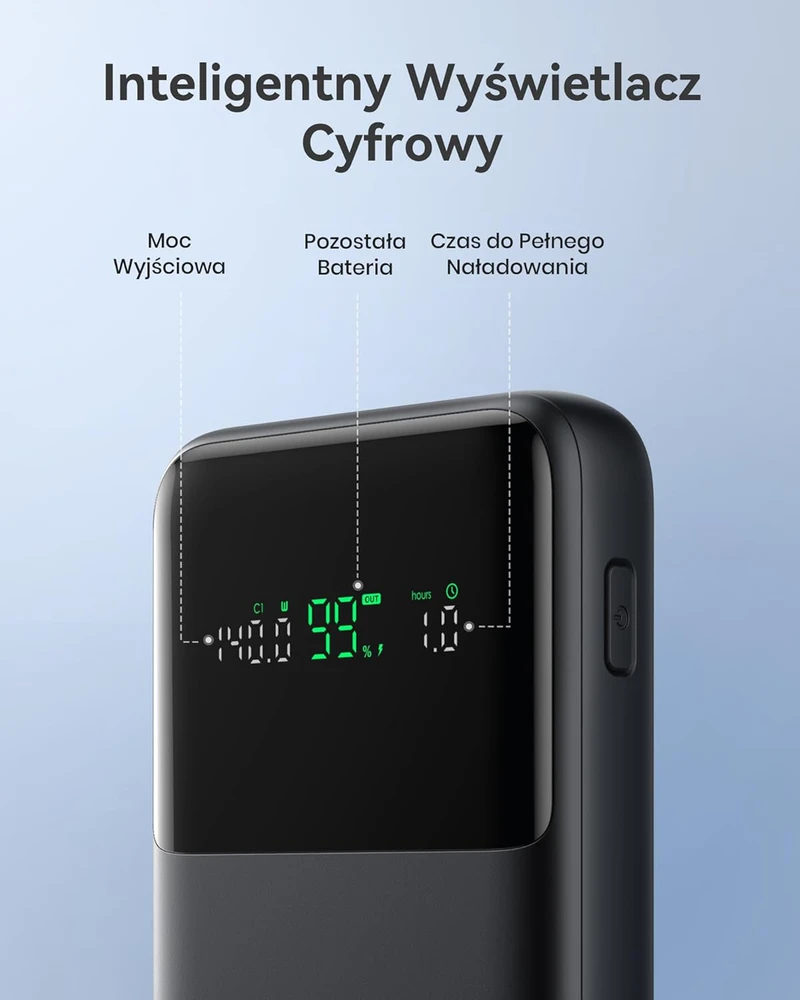 INIU nešiojamas išorinis akumuliatorius 25000 mAh, 140 W, 2x USB-C, 1x USB-A, P64