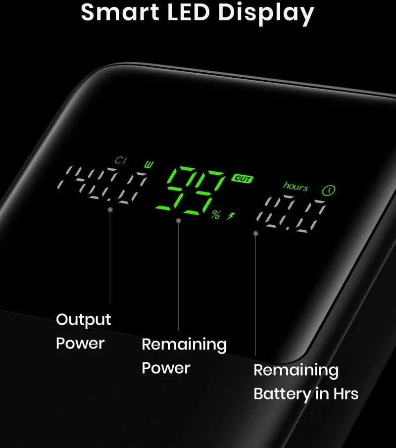 INIU PowerNova išorinis akumuliatorius 27000 mAh, 140 W PD 3.1, USB-C ir USB-A, juodas