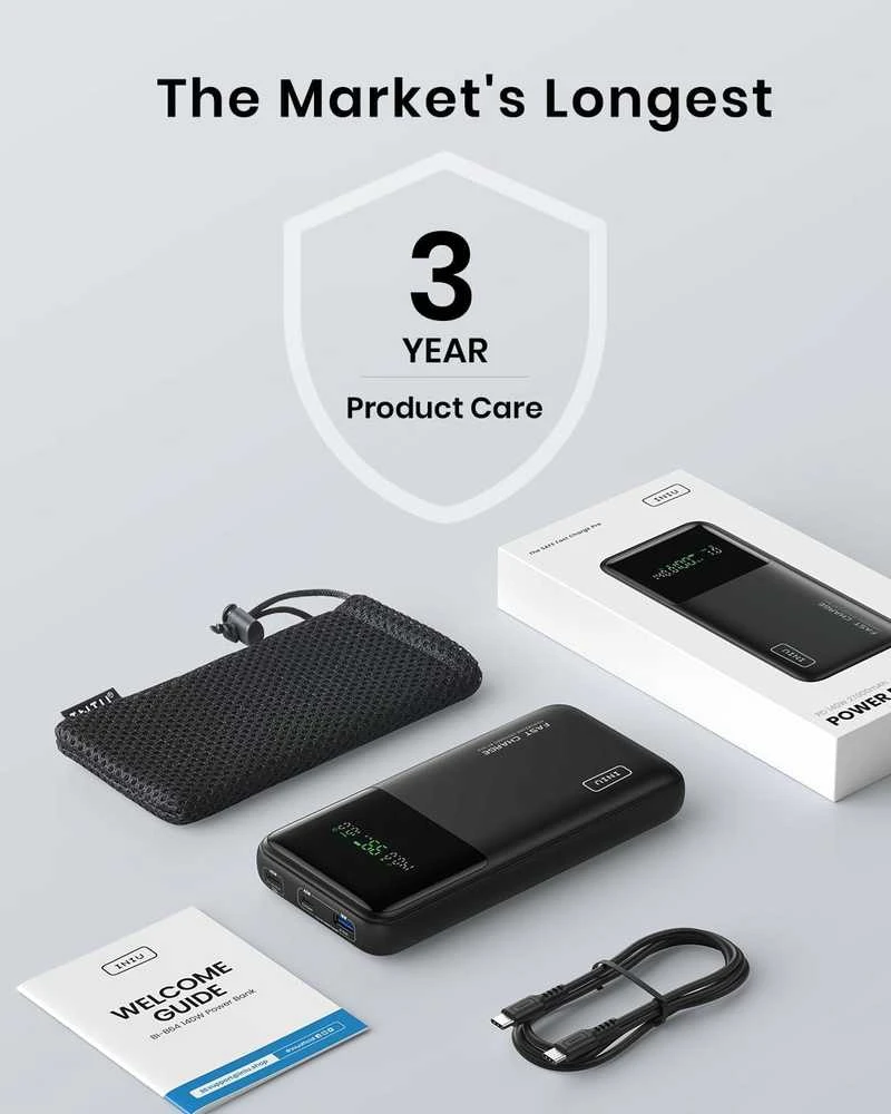 INIU PowerNova išorinis akumuliatorius 27000 mAh, 140 W PD 3.1, USB-C ir USB-A, juodas