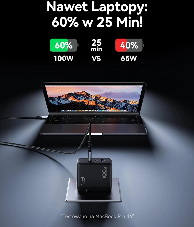 INIU USB-C kroviklis 100 W, 3 prievadų, 2 x USB-C, 1 x USB-A, greitasis įkrovimas, GaN, modelis A11