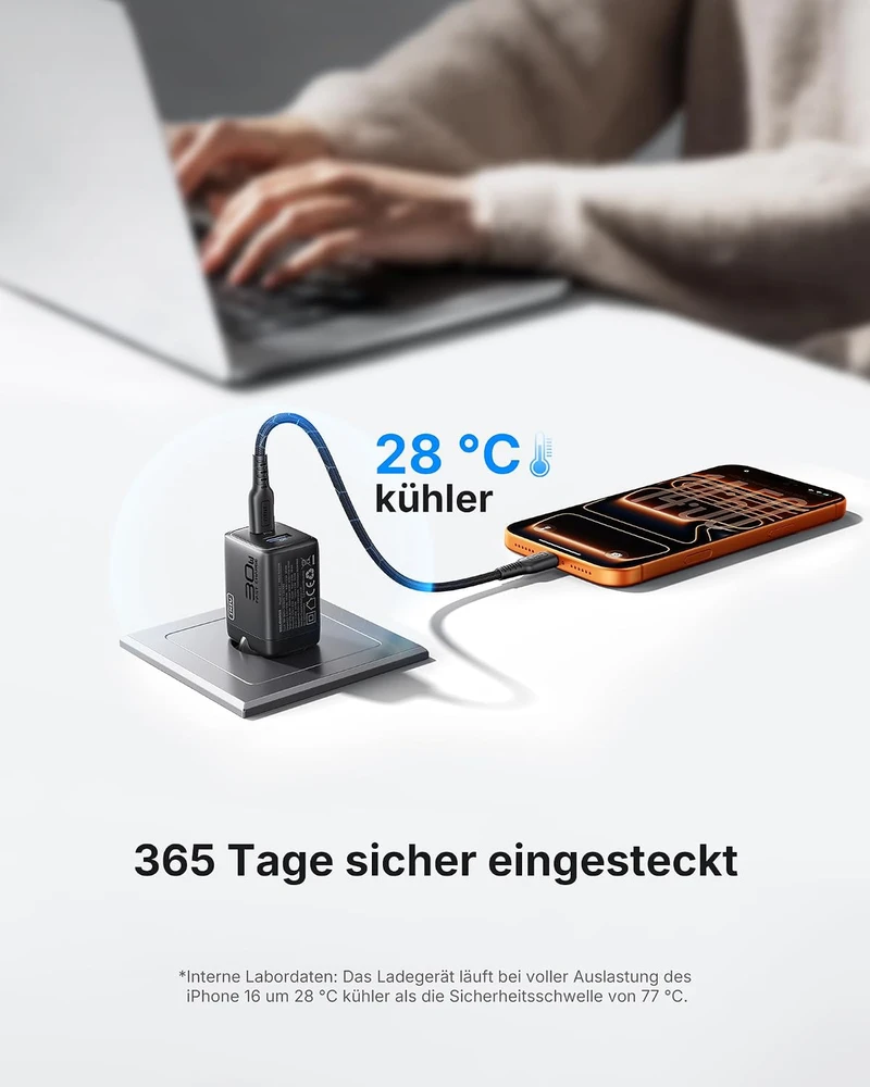 INIU USB-C kroviklis 30 W, 2 lizdų (USB-C ir USB-A), greitasis įkrovimas, GaN PD, A12-E1 (2 vnt.)