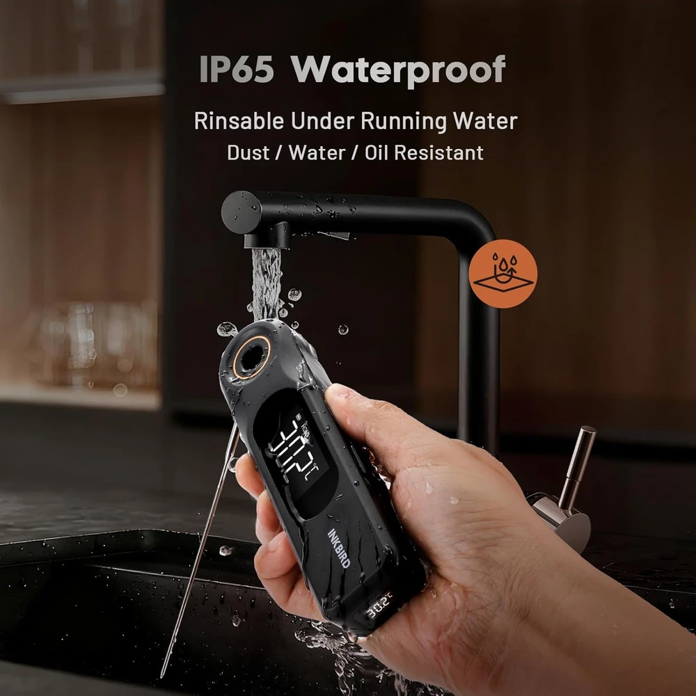Inkbird skaitmeninis mėsos termometras su dvigubu ekranu, IP65, ultraplona 1,8 mm sonda, IHT-51K