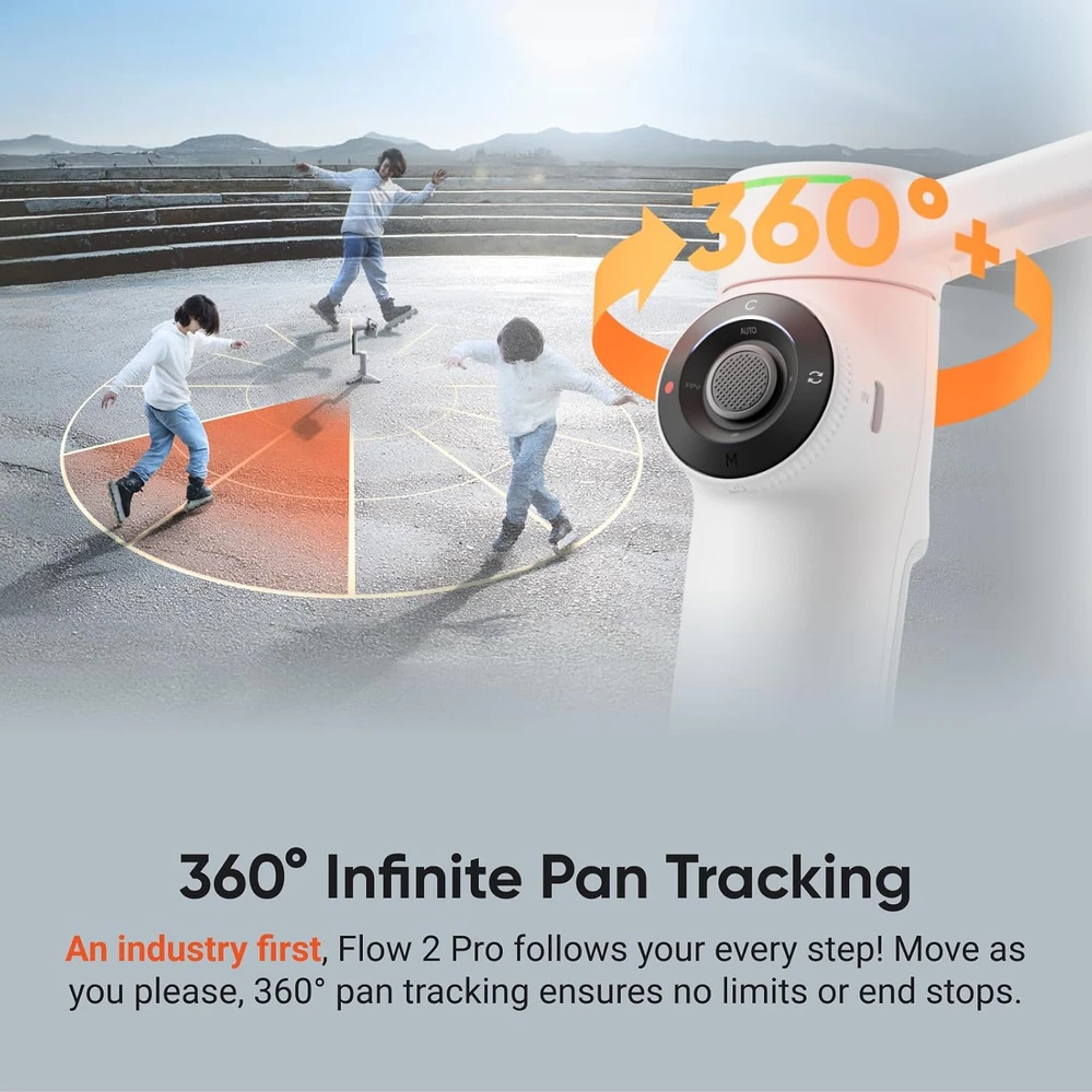 Insta360 Flow 2 Pro Creator Bundle pilkas išmanusis telefonų gimbalas su statyvu ir AI sekimu