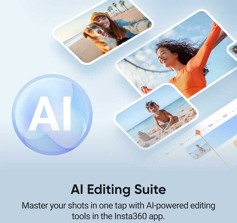 Insta360 Flow 2 Pro Creator Bundle pilkas išmanusis telefonų gimbalas su statyvu ir AI sekimu
