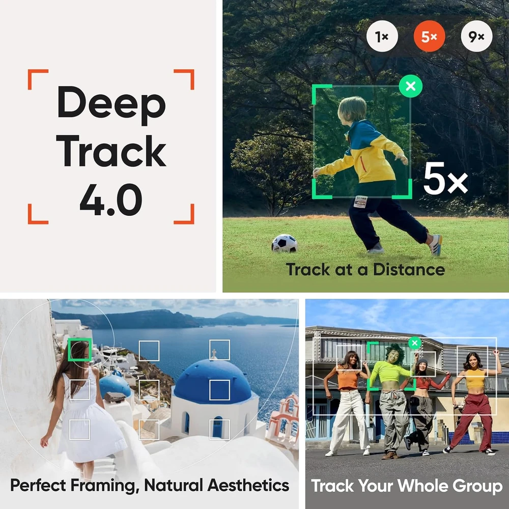 Insta360 Flow 2 Pro Creator Bundle pilkas išmanusis telefonų gimbalas su statyvu ir AI sekimu