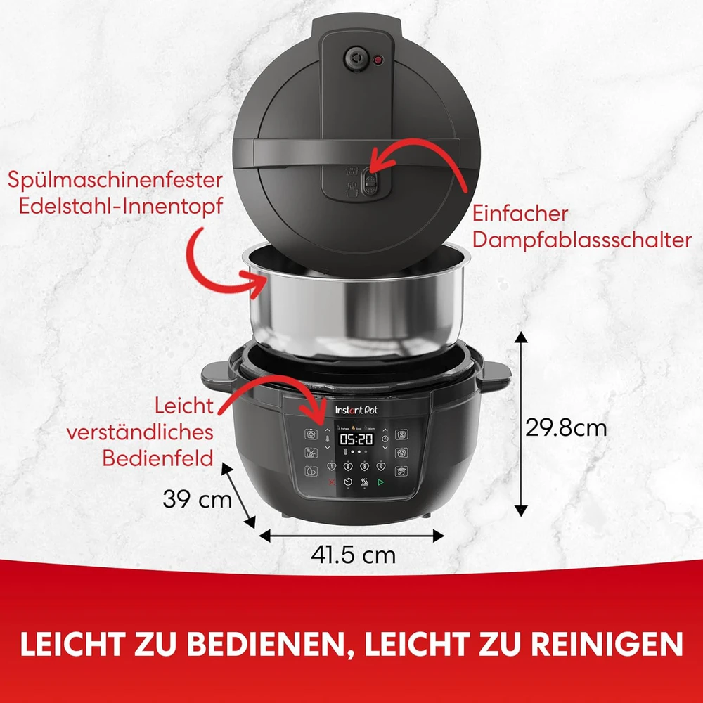 Instant Pot daugiafunkcis elektrinis puodas 7,1 l 1000 W programinis, juodas 140-0019-01-EU