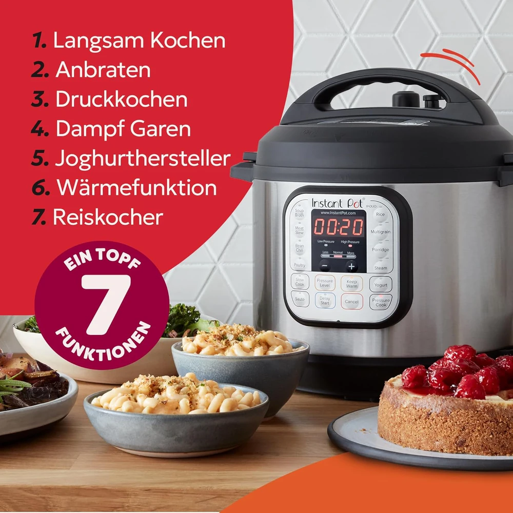 Instant Pot elektrinis daugiafunkcis puodas 5,7 L 1000 W nerūdijantis plienas Duo 112-0182-01-EU