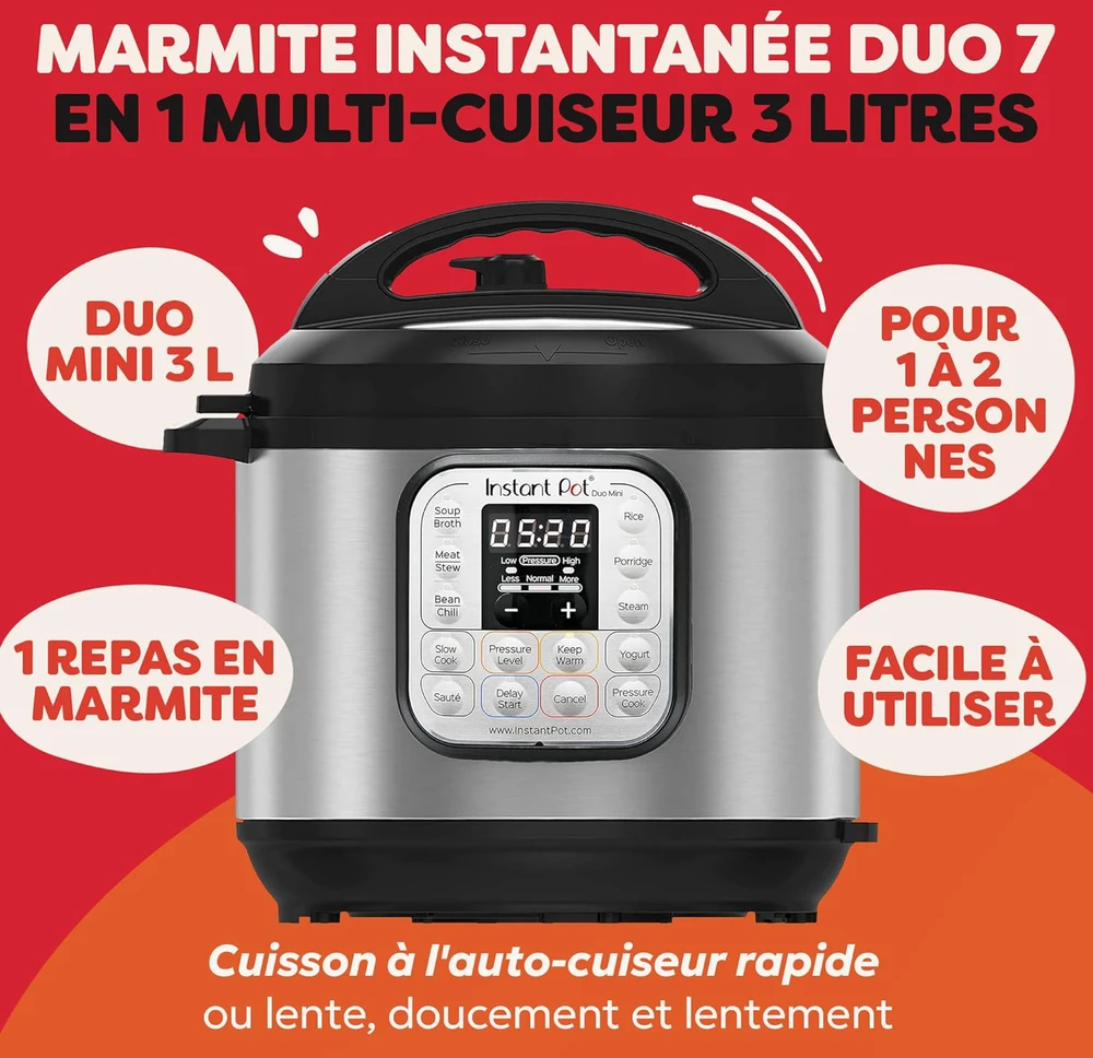 Daugiafunkcinis puodas Instant Pot Duo Mini 3L (juoda)