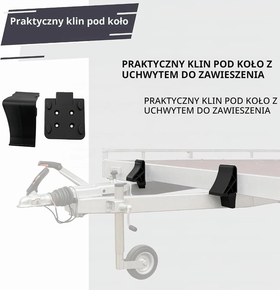 INTAKO ratų atraminiai pleištai priekabai, 2 vnt., iki 900 kg, Klin 2x