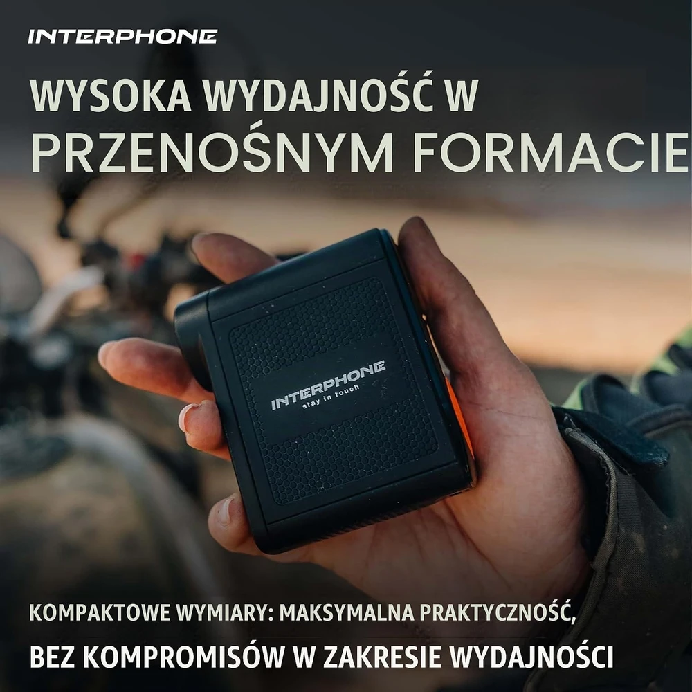 Hoto Interphone nešiojamasis oro kompresorius motociklams ir automobiliams su LED, INTERPHOAIRPUMP3K